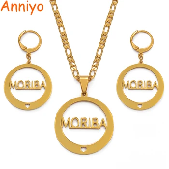 

Anniyo MORIBA Island Earrings Necklaces Jewelry set Trendy Gold Color Jewellery Wedding Gift #036421