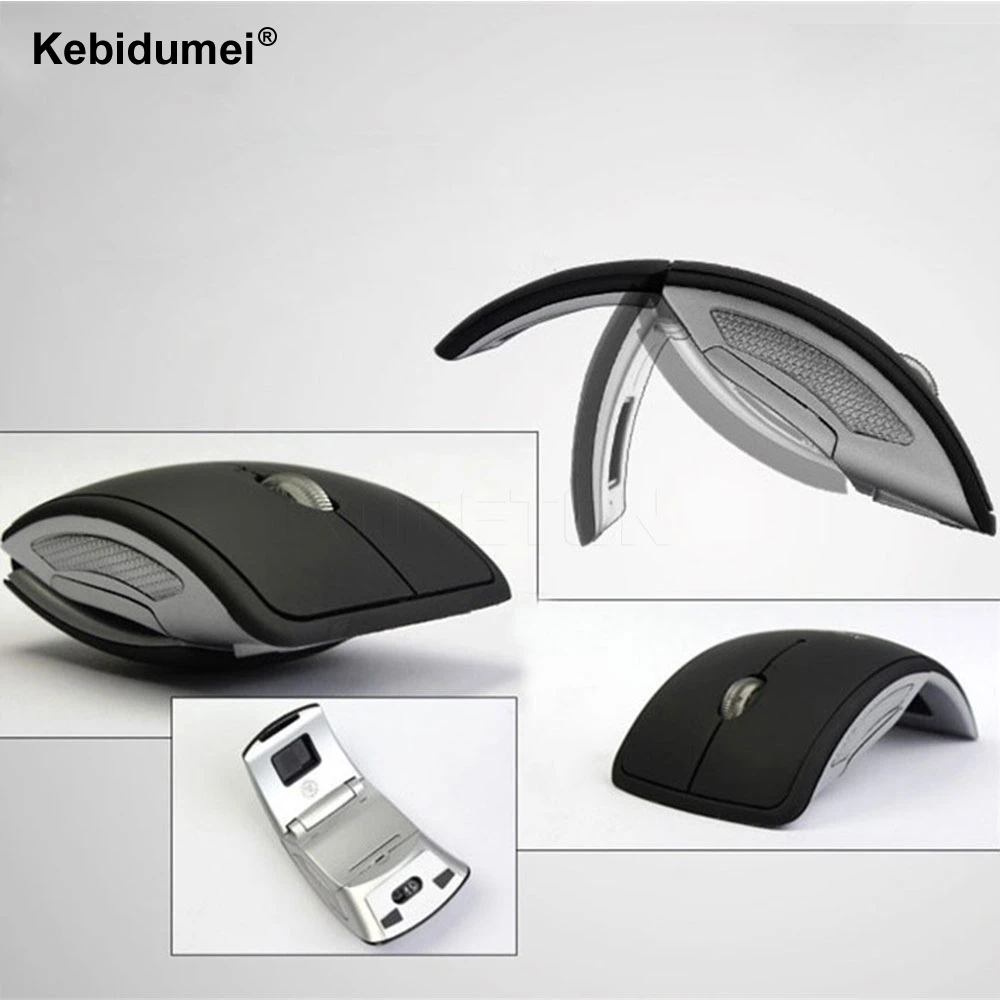 

kebidumei Ultra thin 2.4GHz Foldable Wireless Arc Optical Mouse Mice with Mini USB Receiver for Pad PC Laptop Notebook Computer