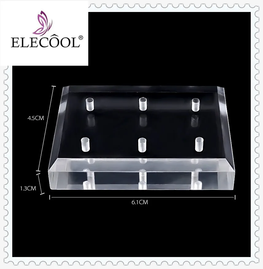 

ELECOOL 6 Holes Nail Grinding Stone Head Display Base Nail Drill Bit Holder Exhibition Stand Transparent Nail Art Manicure Tools