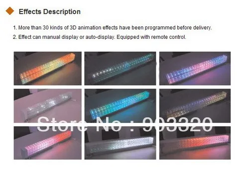 

Factory Price HOT Wall mounting ,SMD 1206 3in1 Digital LED Tube Light,3D LED Display,3D Cube Light,LED Display for Advertising