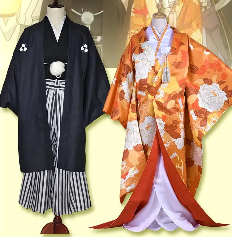 

Anime! 2018 Hot Kamisama Hajimemashita Nanami&Tomoe Flower Wedding Shiromuku Kimono Dress Cosplay Costume Free Shipping