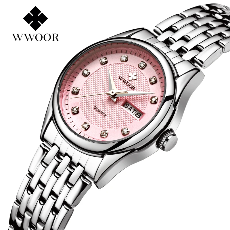 Top Brand Luxury WWOOR Women Waterproof Watches Women Quartz Hours Date