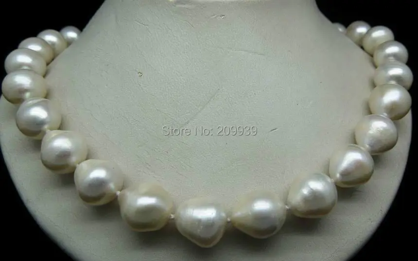 

huij 001000 Huge 11-12MM pearl necklace
