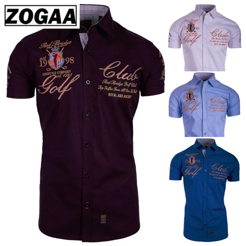 

2019 New Men's Shirt Fashion Casual Short Sleeve Slim Fit Shirt Summer Club Men Shirt Short Sleeve ZOGAA