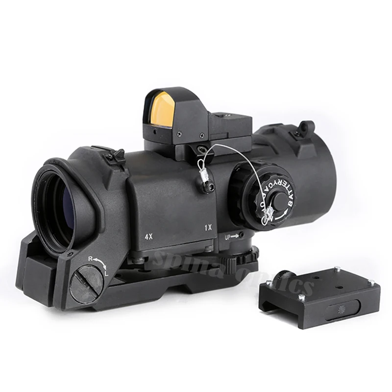 Оптика SPINA 1-4x32F+ HD400 оптический прицел охотничий страйкбол прицел - Цвет: Черный