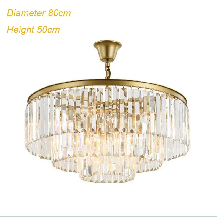 Gold American Style Retro Chandeliers LED Crystal Lighting For Living Room Bedroom Hall Hotel Restaurant Dining Room Fashion - Цвет абажура: D80