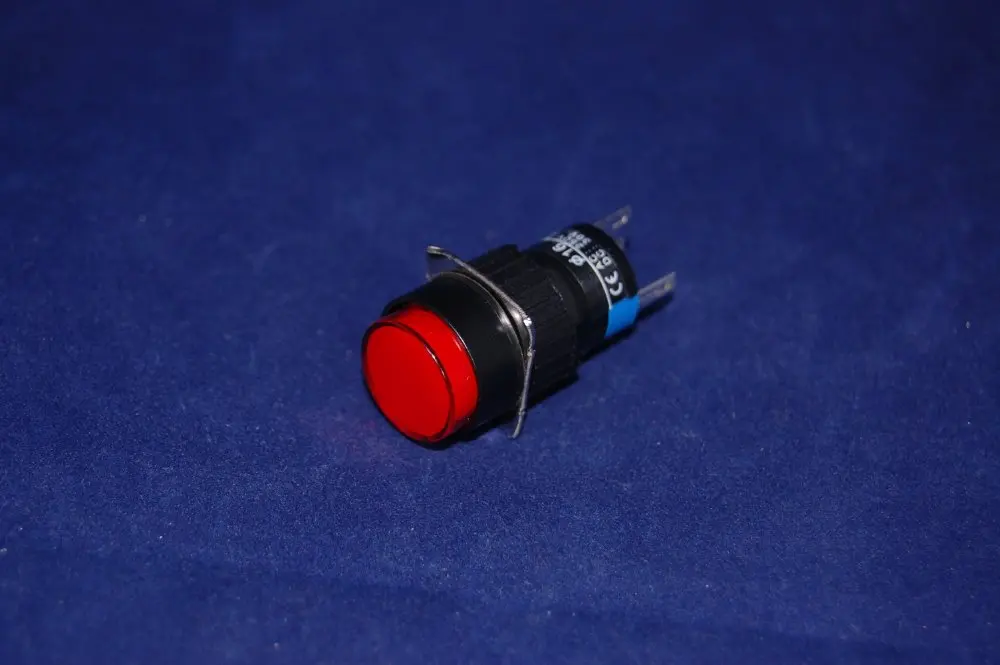 2PCS 16MM RED Round Momentary PUSH BUTTON ILLUMINATED 120V AC 5 PINSin