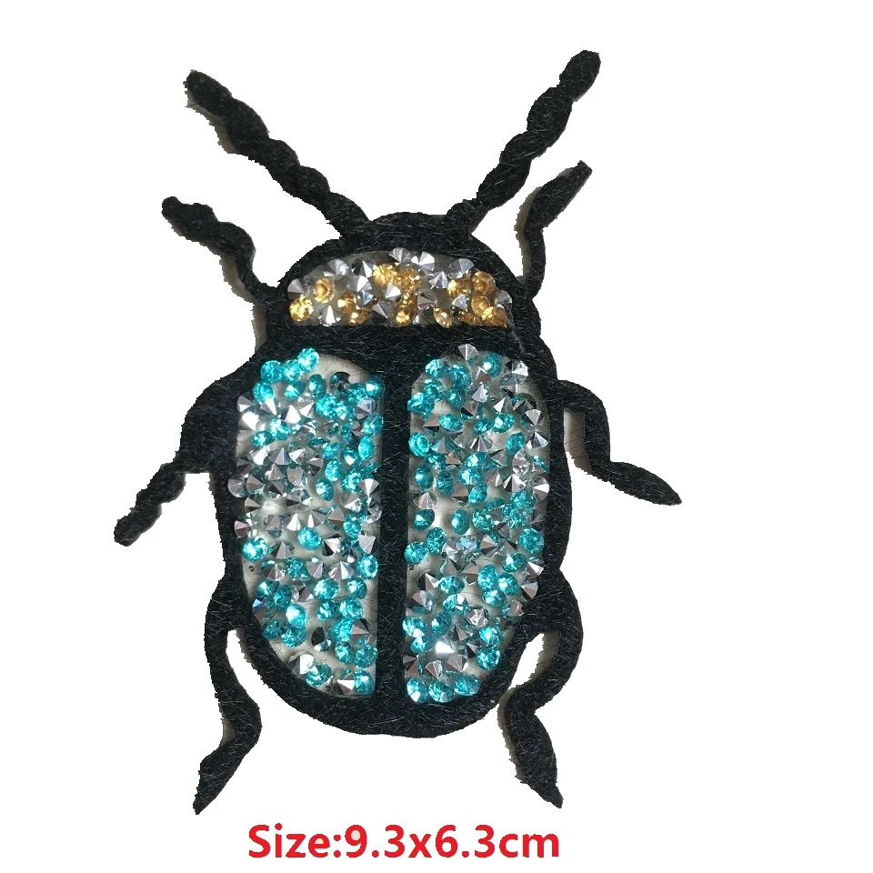 

3D Rhinestones Ladybug Patches Iron on Appliqued Patch DIY Cloth Accessories Decal Beaded Insects Lady Beetle Patches 5Pcs/set