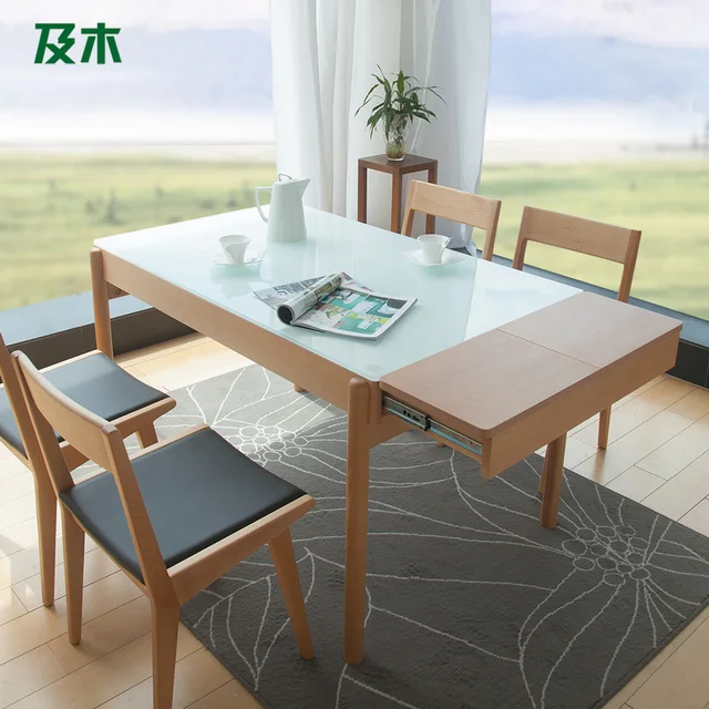 Escandinavo moderno minimalista muebles y de madera de madera de haya mesa de cristal blanco puro.jpg 640x640.jpg Muebles haya y blanco