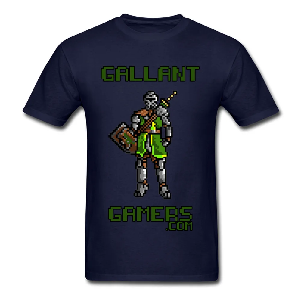 Fitted Men T-shirts 8Bit Knight Classic Tops Tees 100% Cotton Short Sleeve Printing Tops & Tees Round Neck Drop Shipping 8Bit Knight navy