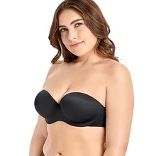 Women's Soft Lightly Padded Underwire Molded Silicon Invisible Convertible Multiway Strapless Bra