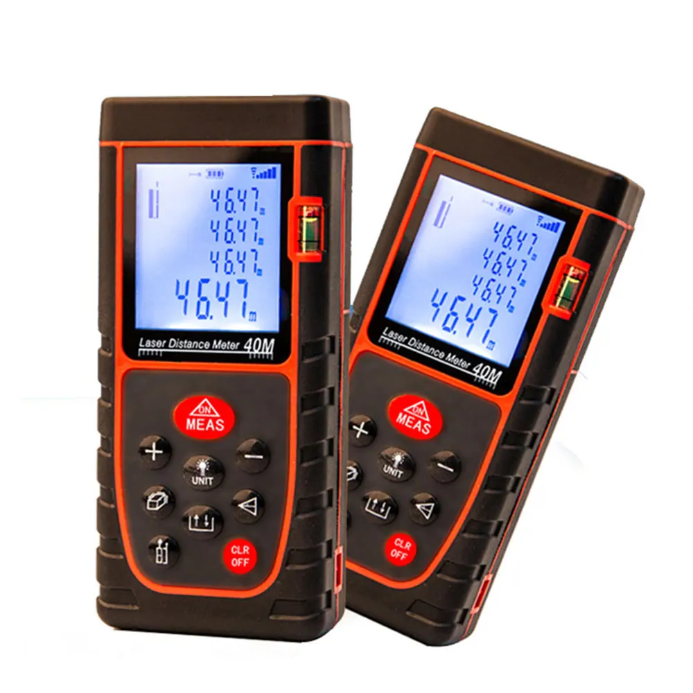 2019 New Handhold Laser Rangefinder Laser Level Meter Distance 40m 80m 60m 100m Laser Distance Meter with Level Bulble