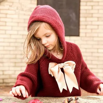 

Baby Girls knitted Sweaters Cape Autumn Hooded Children Knitted Cardigans Fringe Toddler Kids Coats Winter Warm Infant Clothes