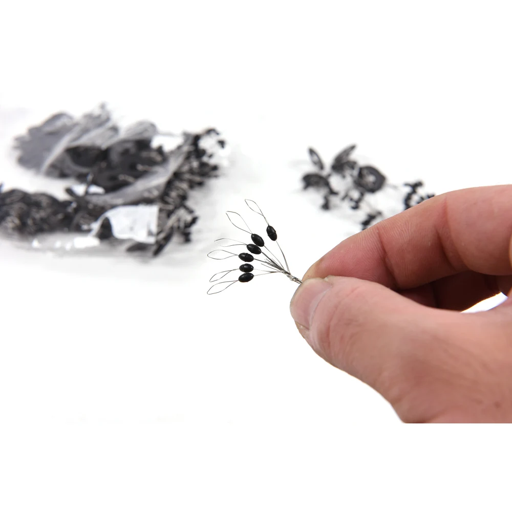

100Pcs/Set Black Fishing Space Bean Lightweight Fishing Pin Connector Fishing Tackle Tools Accessory