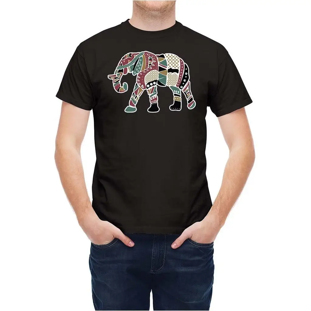 

Summer & Fall Simple Fashion Design Elephant Figure Decorative Printed T-shirts For Men size S-3XL Free Shipping