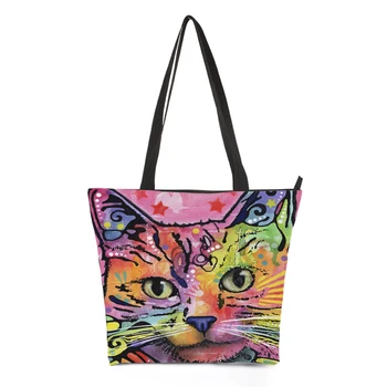 

CROWDALE DIY Customizer Fashion Women Bag multicolor Printing Shoulder Bag Trapeze bag Handbag Casual Tote Handbag 44.5cm*35cm