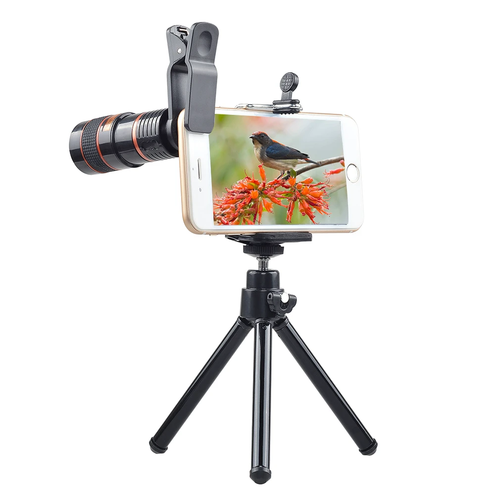 Mobile Phone Lens 8x Zoom Telescope Universal Clip Lens with Tripod For IPhone 7 6 Plus Phone Camera Lenses Samsung