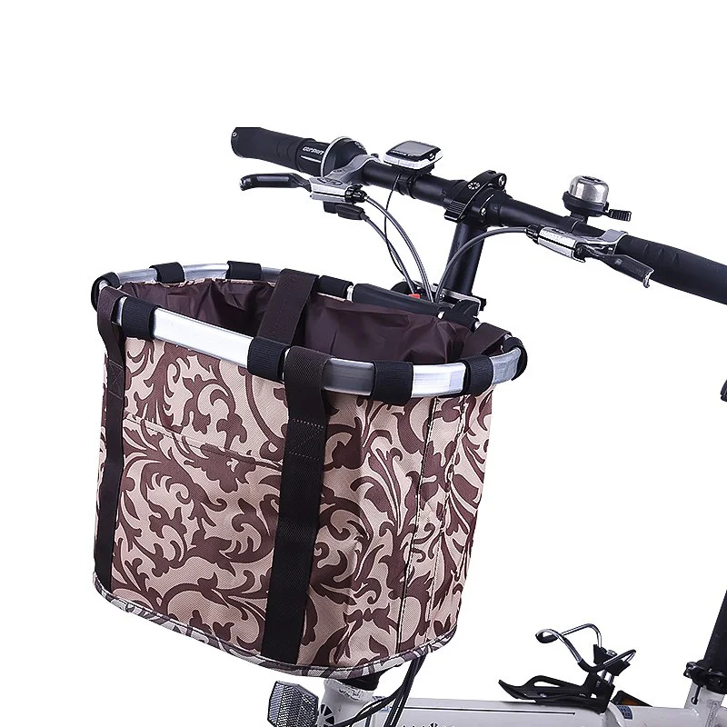 Велосипедная корзина, велосипедные сумки, передняя сумка для велосипеда, сумка для переноски домашних животных, велосипедная верхняя труба, рама, передняя сумка для переноски, алюминиевый сплав - Цвет: coffee