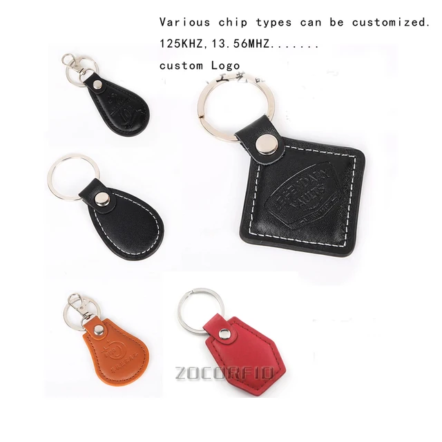 $55.00 100pcs/lot leather 13.56MHz S50 Key Fobs NFC Tag RFID Card For Access Control System Keyfobs
