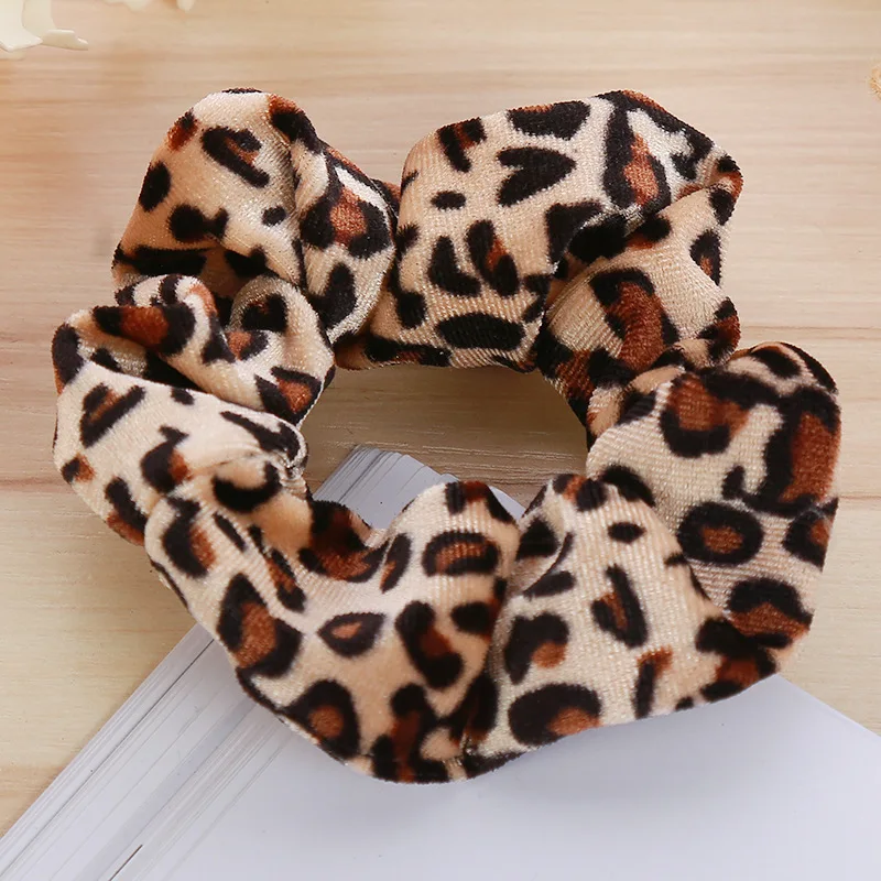 spesifikasi 1 PC Leopard Print Besar Scrunchies untuk Rambut Wanita Rambut Elastis Dasi Bergaris Wanita Scrunchies Tali Rambut Band Aksesoris Rambut anak Perempuan
