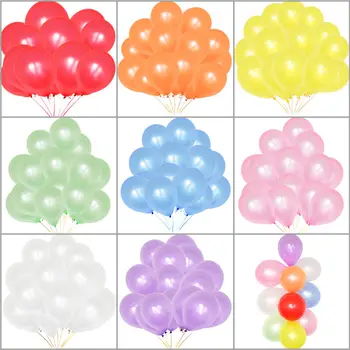 

Factory supply 100pcs x 10" thick Pearlised Latex Balloons Helium Wedding Birthday Decoration Mix color free shipping