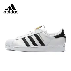 Оригинальный Официальный Adidas Superstar классический унисекс обувь для скейтбординга Клевер серия Gold Label кроссовки Классические Легкие низкие