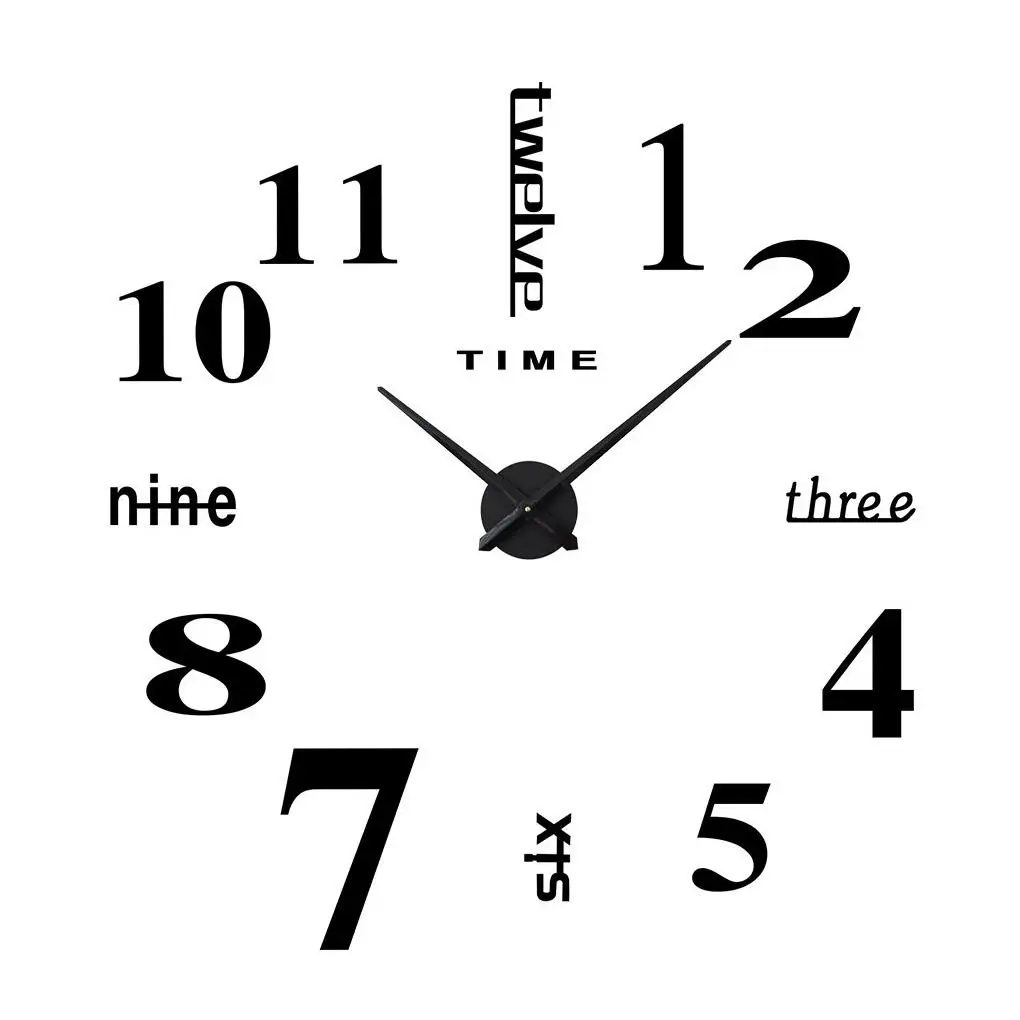 

3D Effect Hanging Clock Acrylic DIY Design Numerals Dial diameter of 10CM Wall Clock Timer for Office Decorations