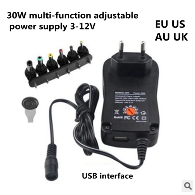 Adaptateur D'alimentation Réglable Multi-tension Ca 220v À 12v Cc 9v 6v 7v  5v 3v Convertisseur Adaptateur Réglable Prise 7 3a 30w Eu Us - Adaptateurs  Ac/dc - AliExpress