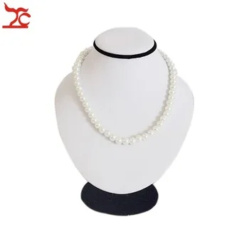 White PU Handmade Jewelry Display Neckform, Necklace Stand Body Display Rack. Mannequin Necklace Holder Doll 18CM height