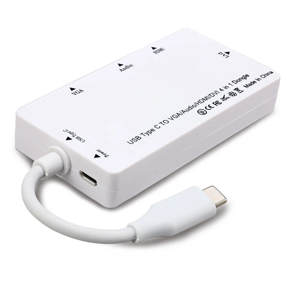 Usb c концентратор адаптер Thunderbolt 3 к hdmi vga dvi с 5 мм аудио микро usb многопортовый