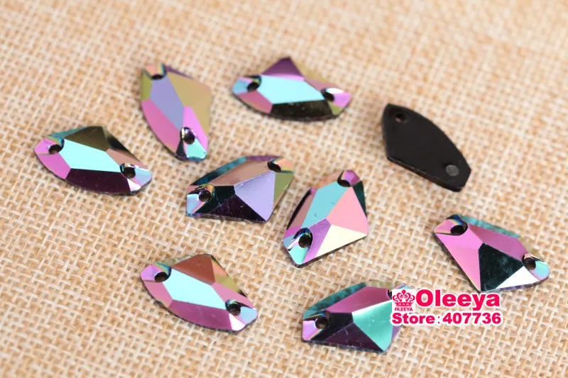pink ab resin sew on rhinestone black bottom oleeya (4)