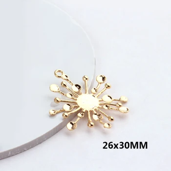 

6PCS 26*30MM 24K Gold Color Brass Round Pot Sun Charms Pendants High Quality Diy Jewelry Findings Accessories