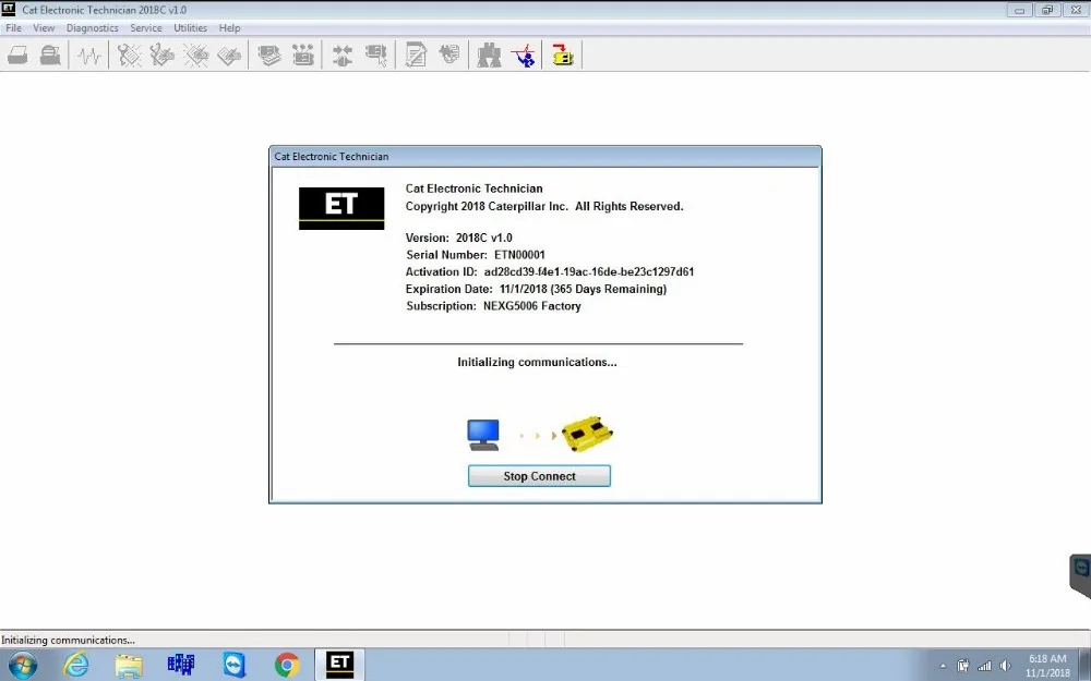 

ET 2018C Diagnostic software FOR ONE PC