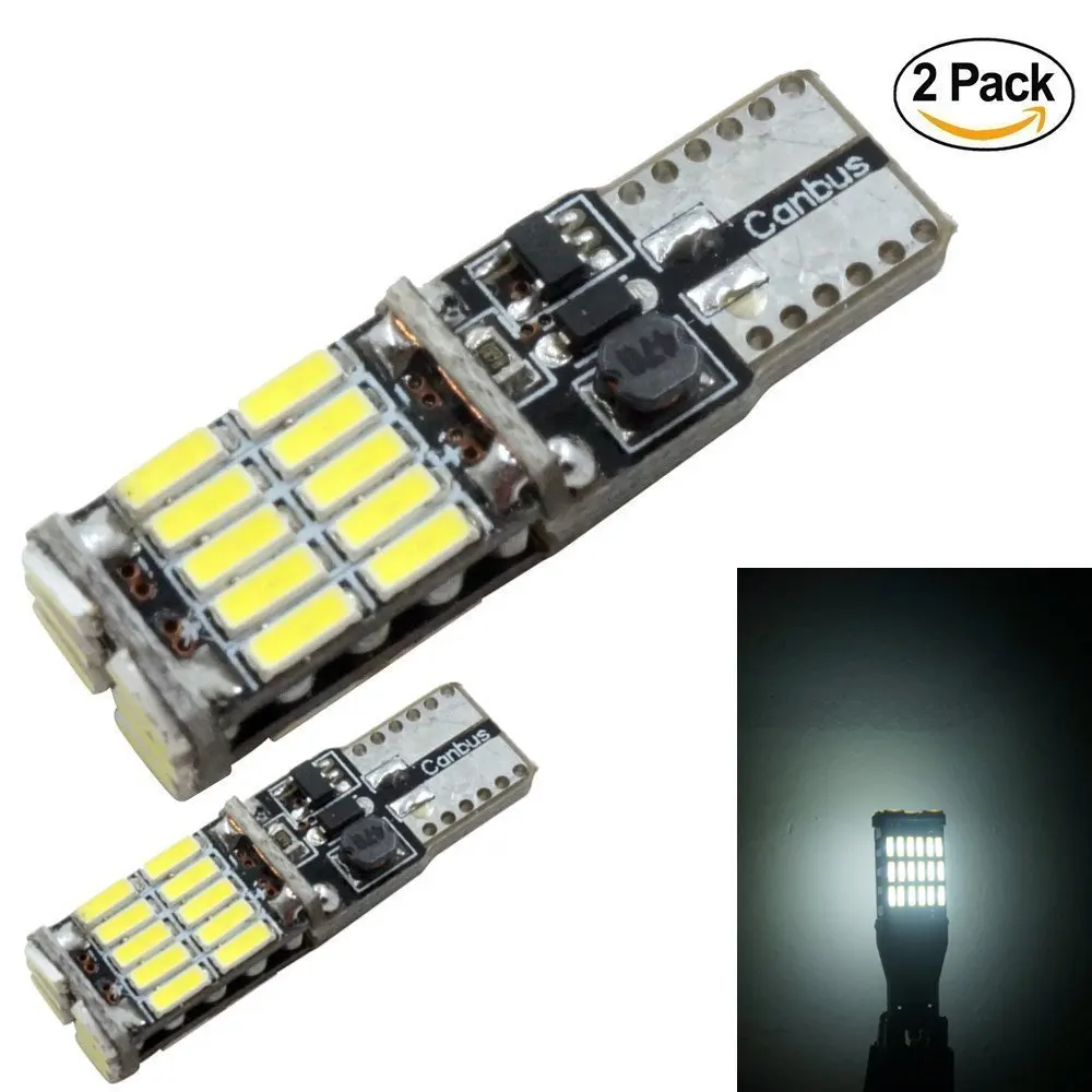 2x5 Вт Whtie 6000 К T10 Canbus светодиодный 26smd 3014 белый Парковка свет Освещение лампа W5W L209