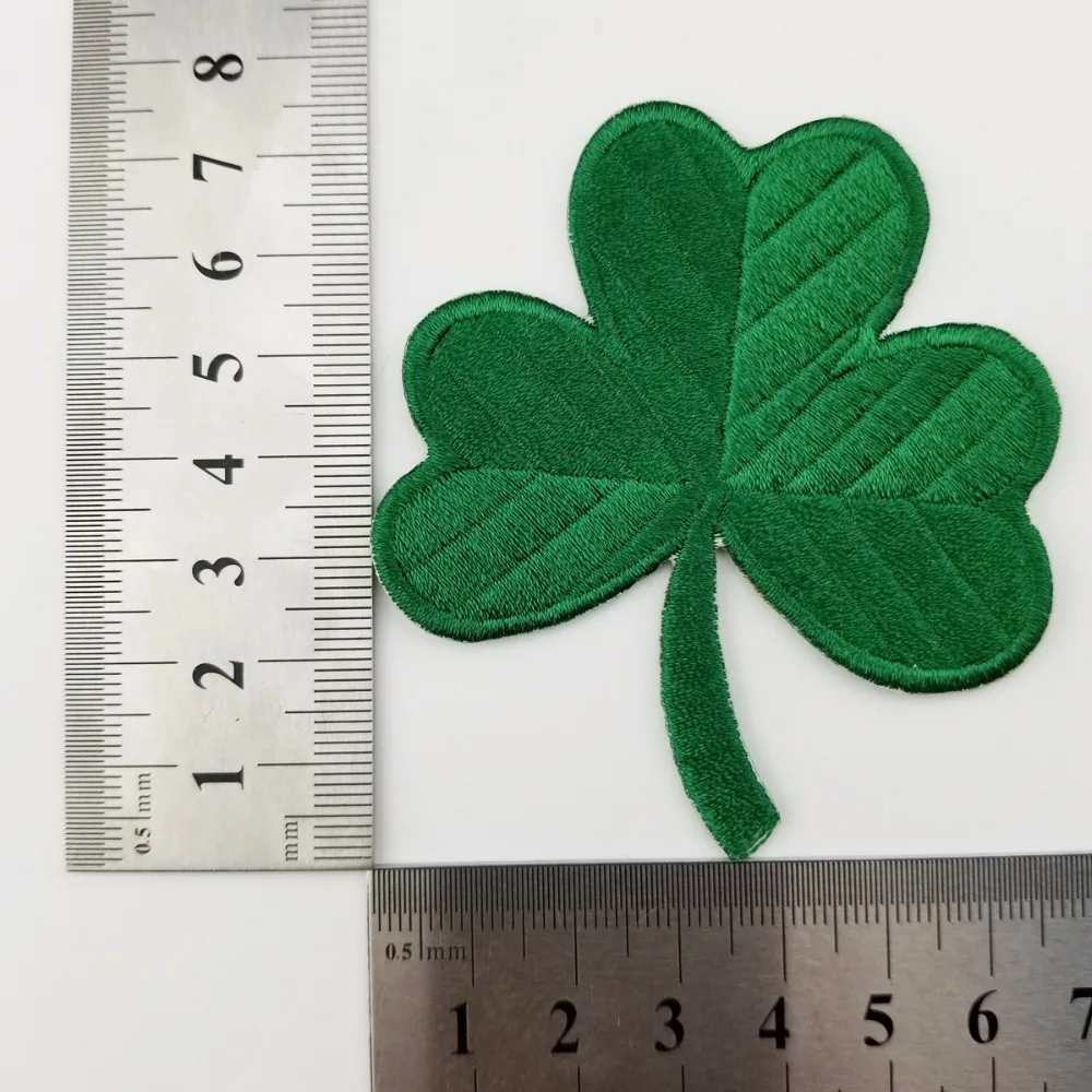 G0161 (4)Classic Irish Clover Dark Green Lucky Shamrock Embroidered Patch