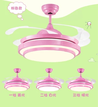 

2019 Ceiling fans lamp LED 36 42 inch children room boy football remote control 3 color ceiling fan light girl princess lamp