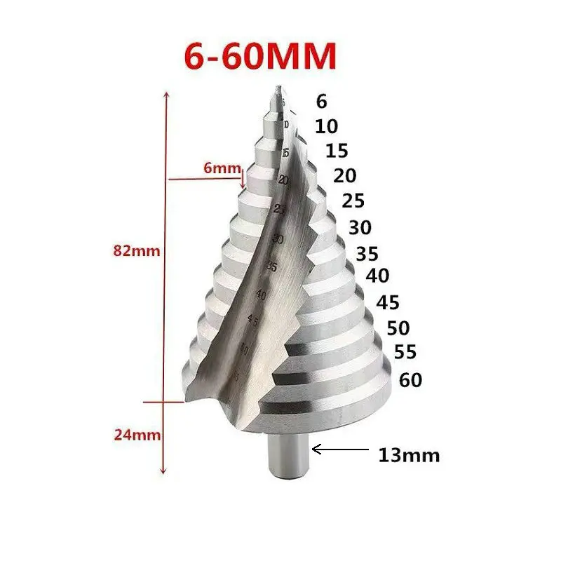 1 шт 5-35 мм 6-60 мм Деревообработка бурения высокого Скорость Сталь Спиральной Канавкой шаг дрель пагода бит сверла