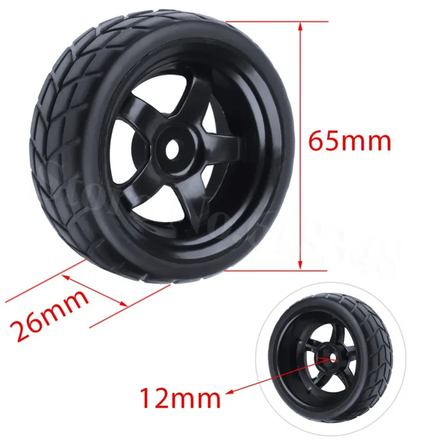 Cheap 4Pcs 1/10 RC Soft Rubber On Road Tyre & Wheel 26mm Hex 12mm Plastic Foam For Flat Run Model Car