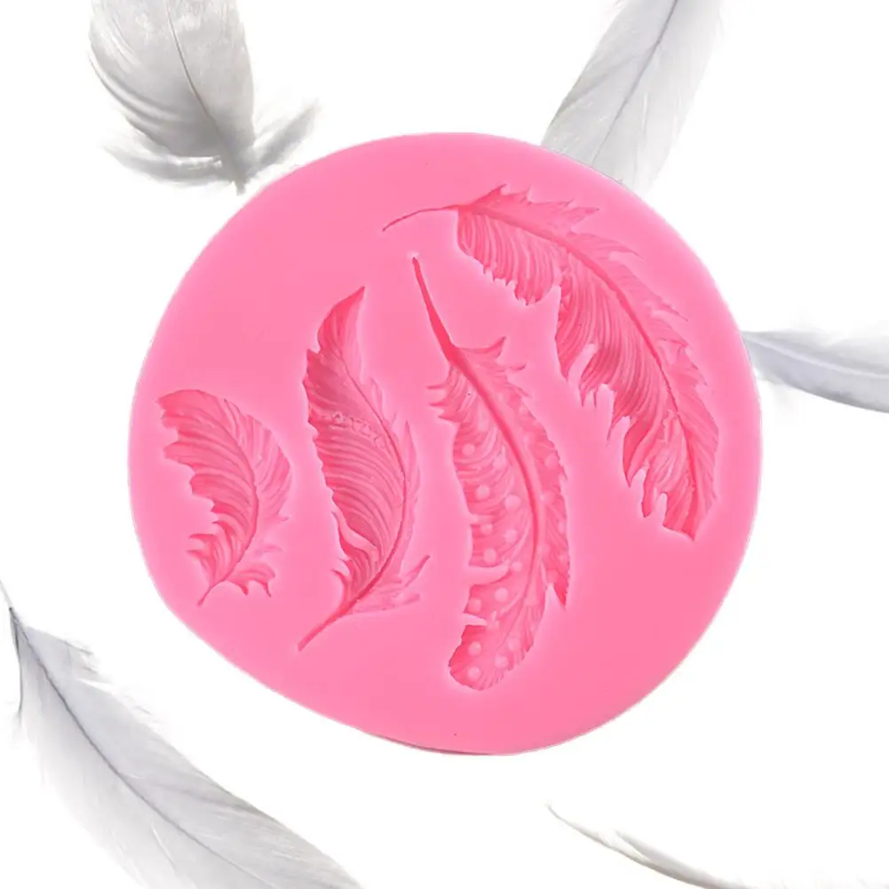 

Feather Shape Silicone Cake Fondant Mold Handmade Environmentally Friendly Baking Tool Moon Cakes Rice Balls Fondant