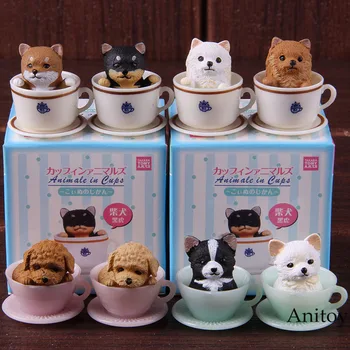 

Cute Animals in Cups Mini Puppy Dog Figures Decoration Dog Action Figure PVC Collectible Model Toy 8pcs/set