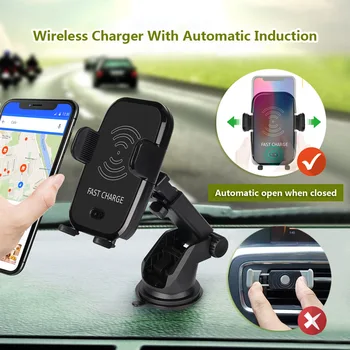 

10W Wireless Car Charger Automatic Infrared Sensor Qi Wireless Fast Charger Mount for Samsung Galaxy S9 S9 Plus S8 iPhone X 8 7