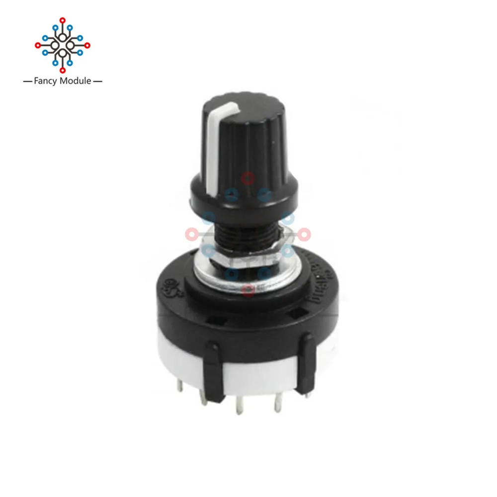 

26mm Rotary Switch Diameter 6mm Shaft Diameter 3 Knives 4 Files Adjustable Gear Switch with Knob for Arduino