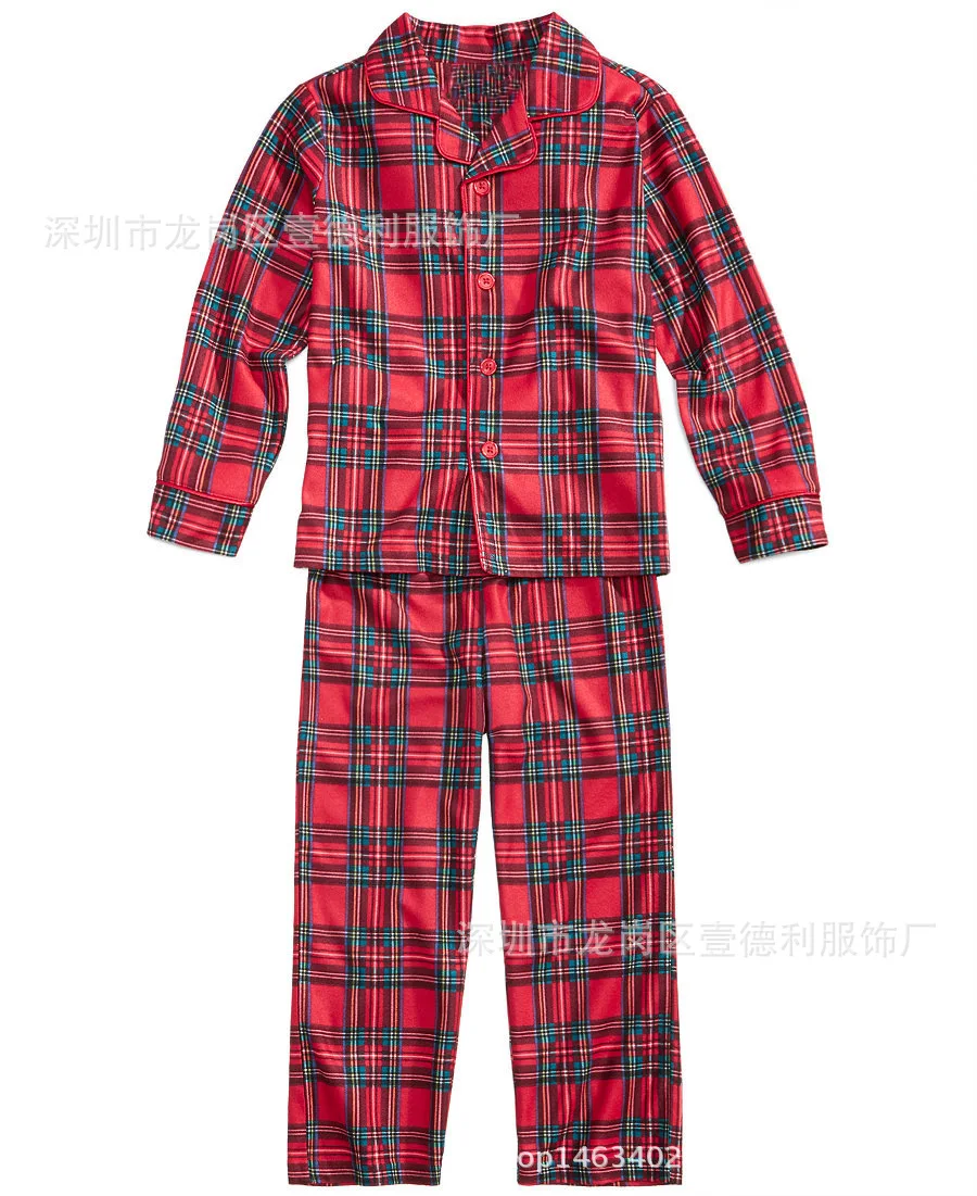 Семейные рождественские пижамы в красную клетку Домашняя одежда для мамы и меня, папы, рубашки для сына+ Штаны Родитель Ребенок Детские пижамы для малышей, Пижамный SU1093