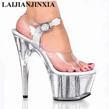 LAIJIANJINXIA/женские босоножки на высоком каблуке 15 см танцевальная обувь для ночного клуба обувь для танцев на шесте модельная женская обувь на высоком каблуке K-036