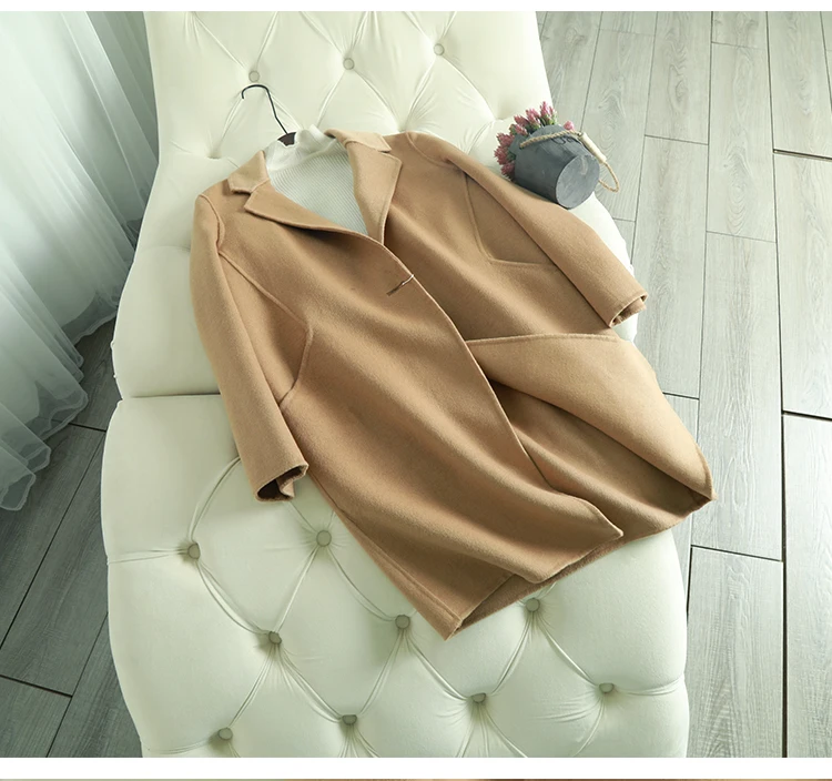 Nouvelle Survêtement 2018 Designer Plus D'hiver De Longueur Chameau Haute Qualité Manteau Alpaga Laine La Femmes Moyen Mode Taille wXtBqHX