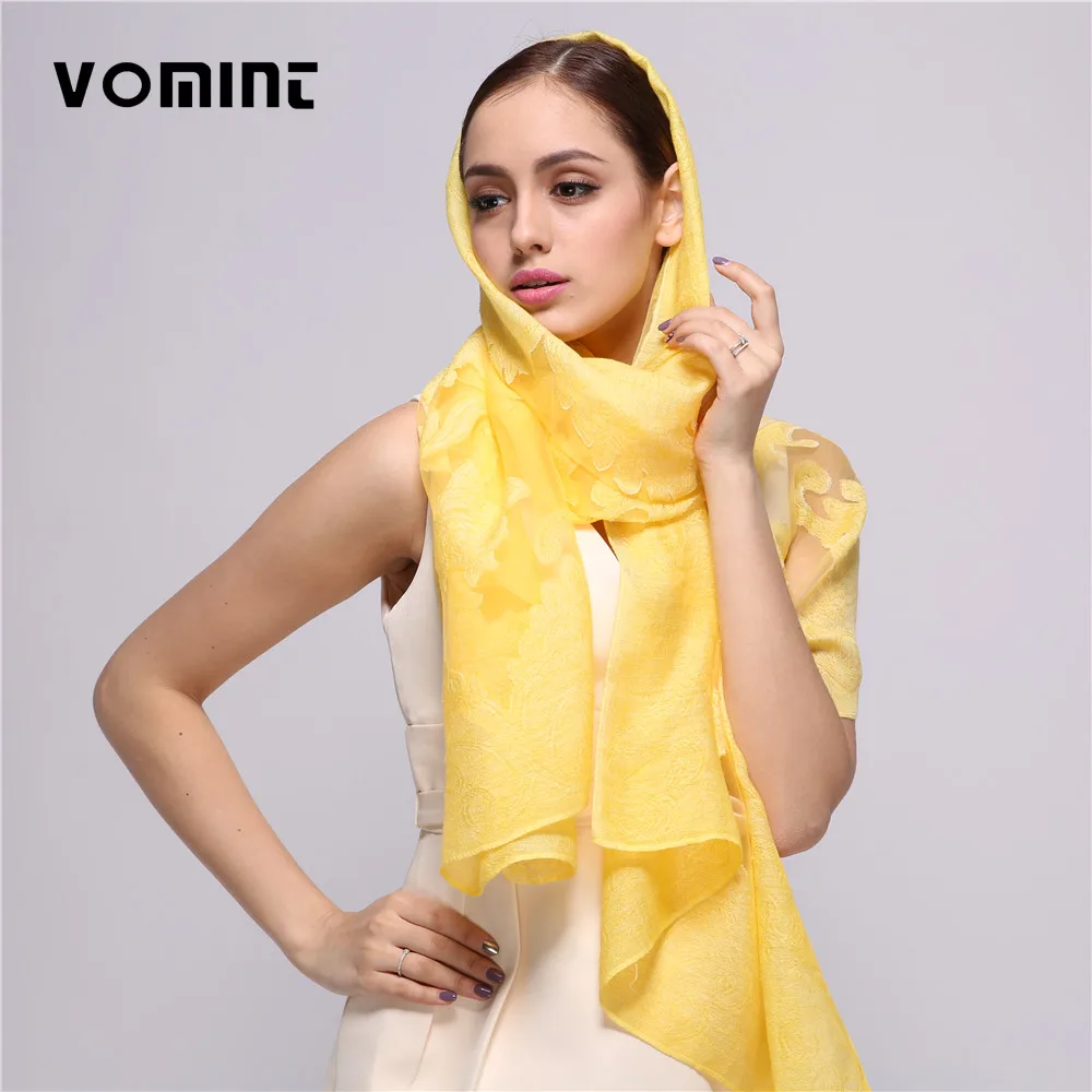 Vomint Scarf silk Luxury Brand Handkerchief 2018 Spring Summer Neck Soft Warp Female Shawl For Women bandana C139 | Аксессуары для