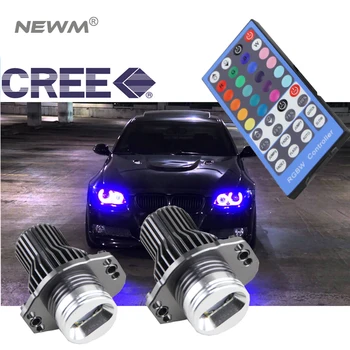 

Free ship mobile IR control rgb e90 led angel eyes led marker kit Cree chips RGBW colors changing for BMW E90 E91