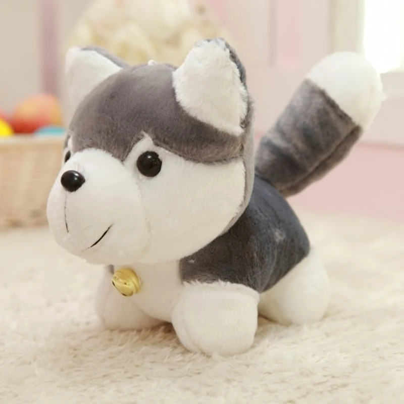 Cute Dog Bell Husky plush toy Kids Doll Stuffed Animals Baby Soft Toy