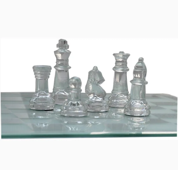 high quality Chess Checker Educational International glass Chess Pieces beautiful New Solid Glass