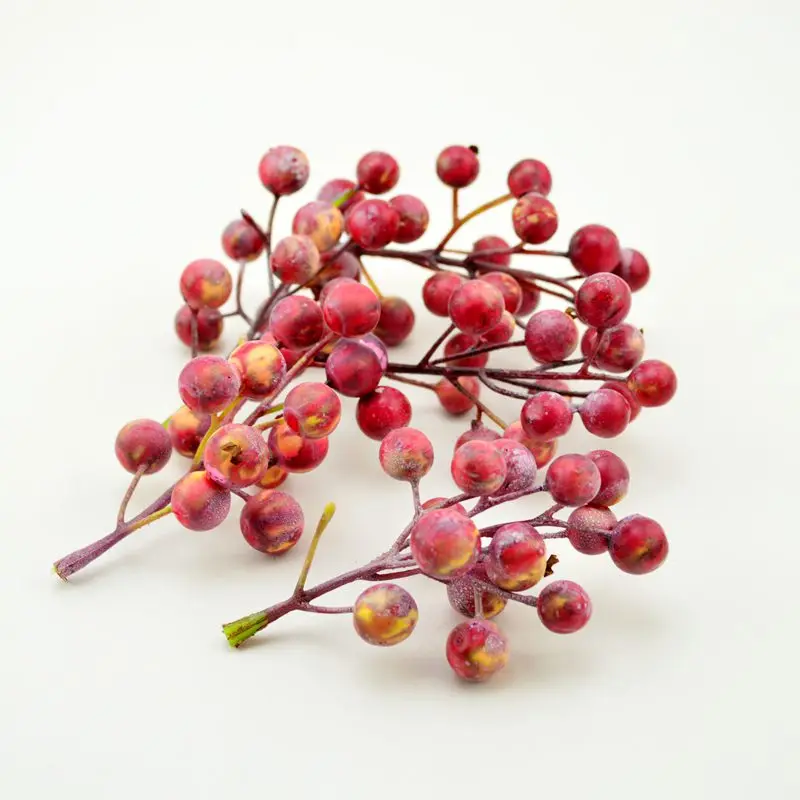 

1pcs(14~15heads)Mini Fake foam Fruit Small Berries Artificial Flower Wedding christmas decoration Scrapbooking DIY wreath Stamen